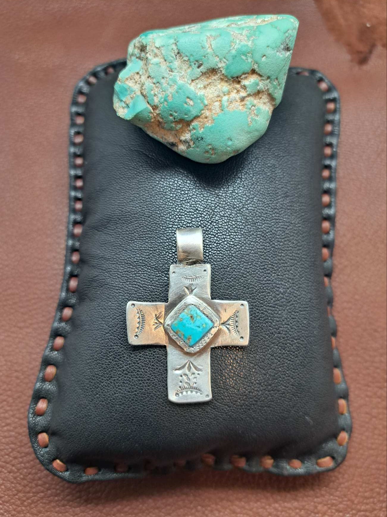 Sterling Silver Pendant with Inlaid Turquoise