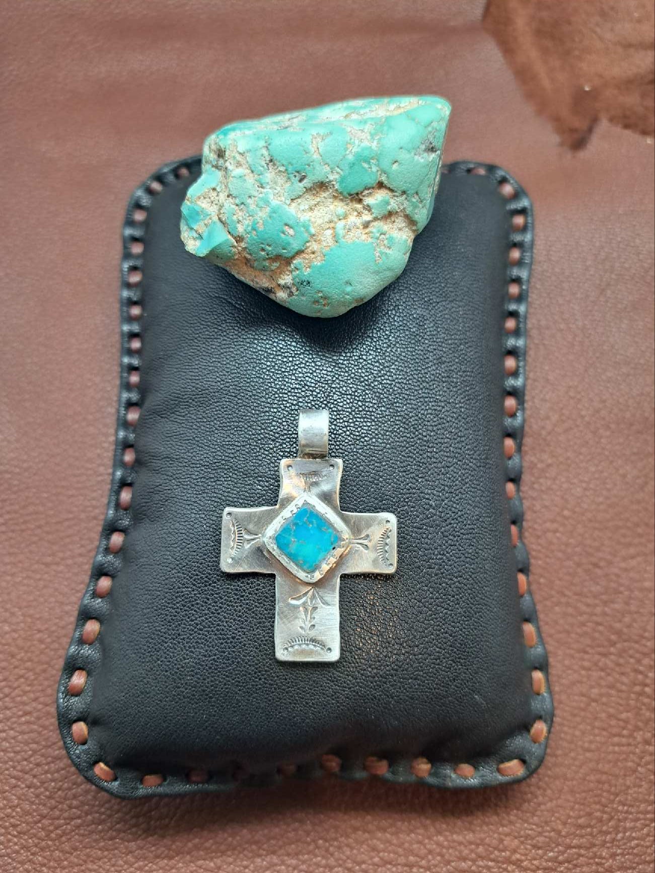 Sterling Silver Pendant with Inlaid Turquoise