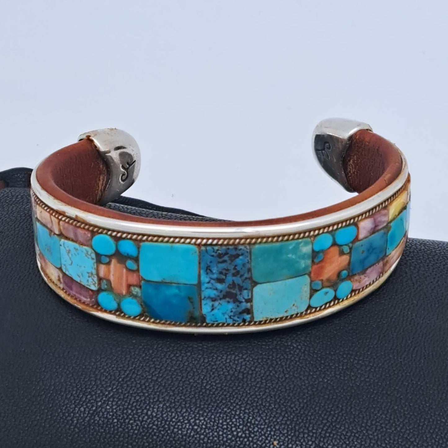 Turquoise & Spiny Oyster Inlay Cuff