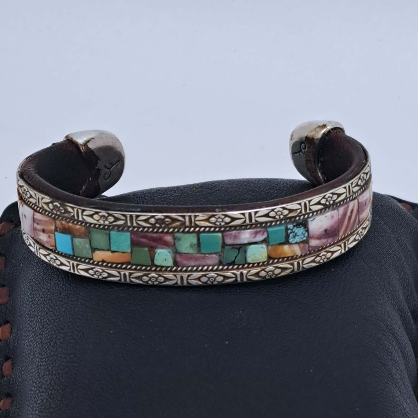 Turquoise & Spiny Oyster Inlay Cuff