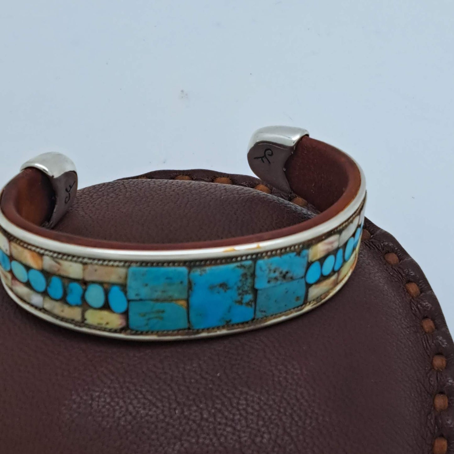 Turquoise & Spiny Oyster Inlay Cuff