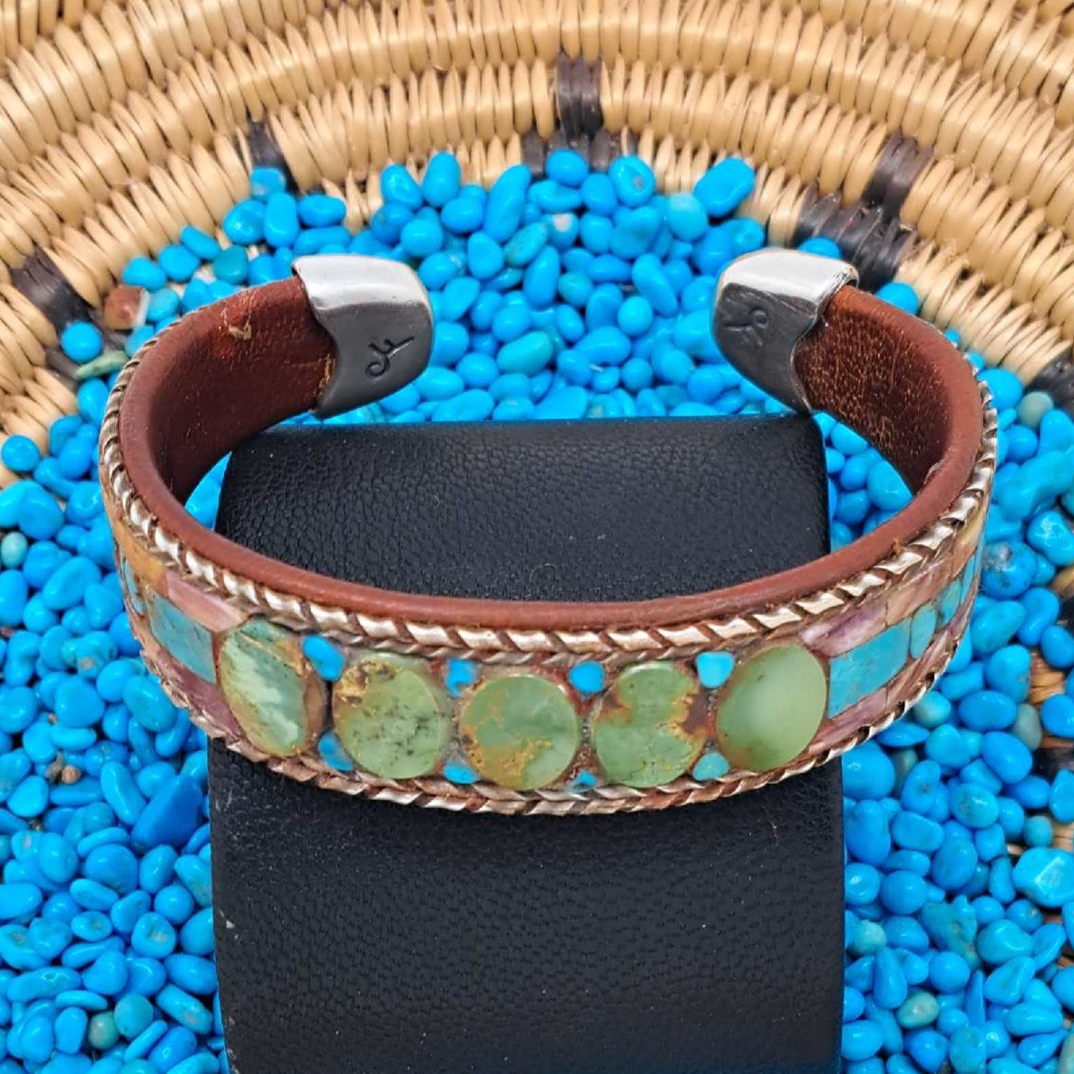 Turquoise, Spiny Oyster & Inlay Cuff
