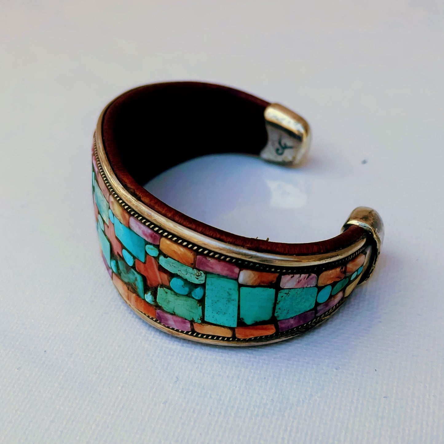 Turquoise & Spiny Oyster Inlay Cuff