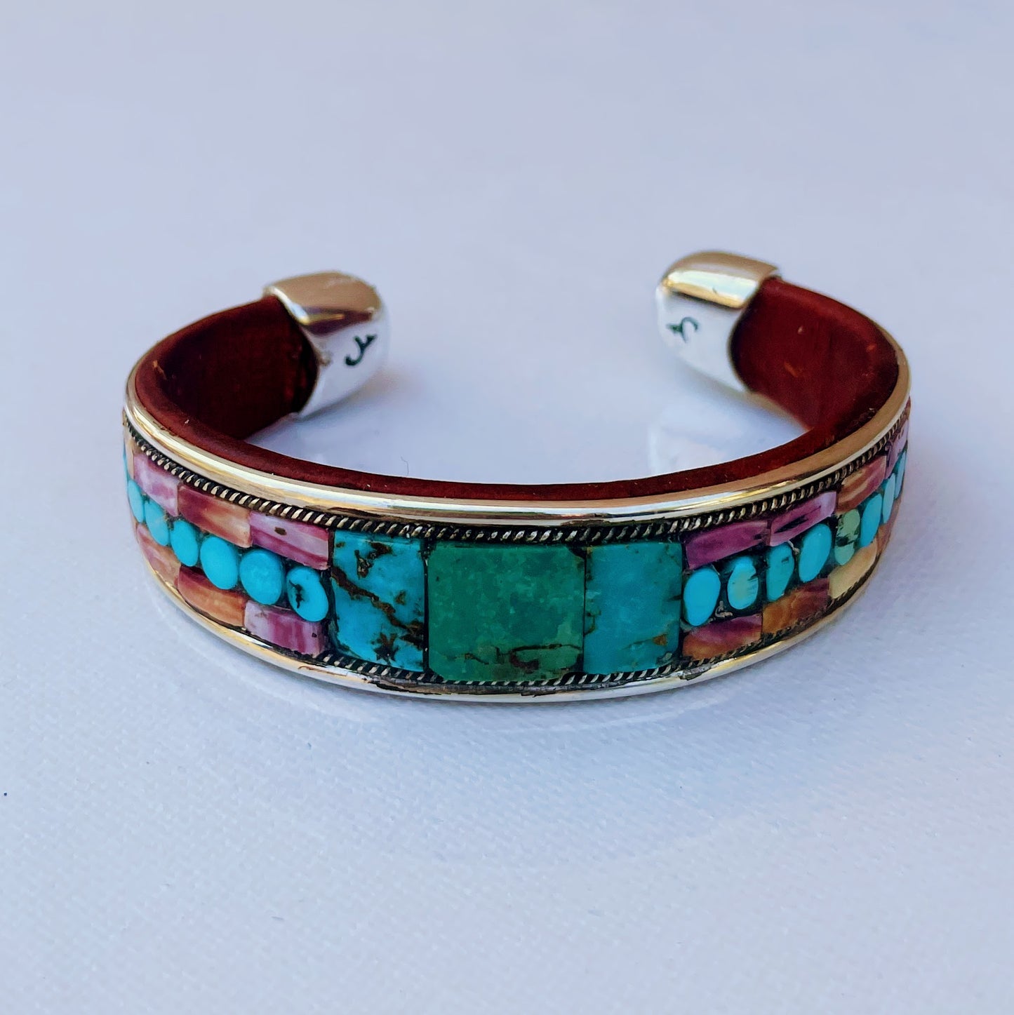 Turquoise & Spiny Oyster Inlay Cuff