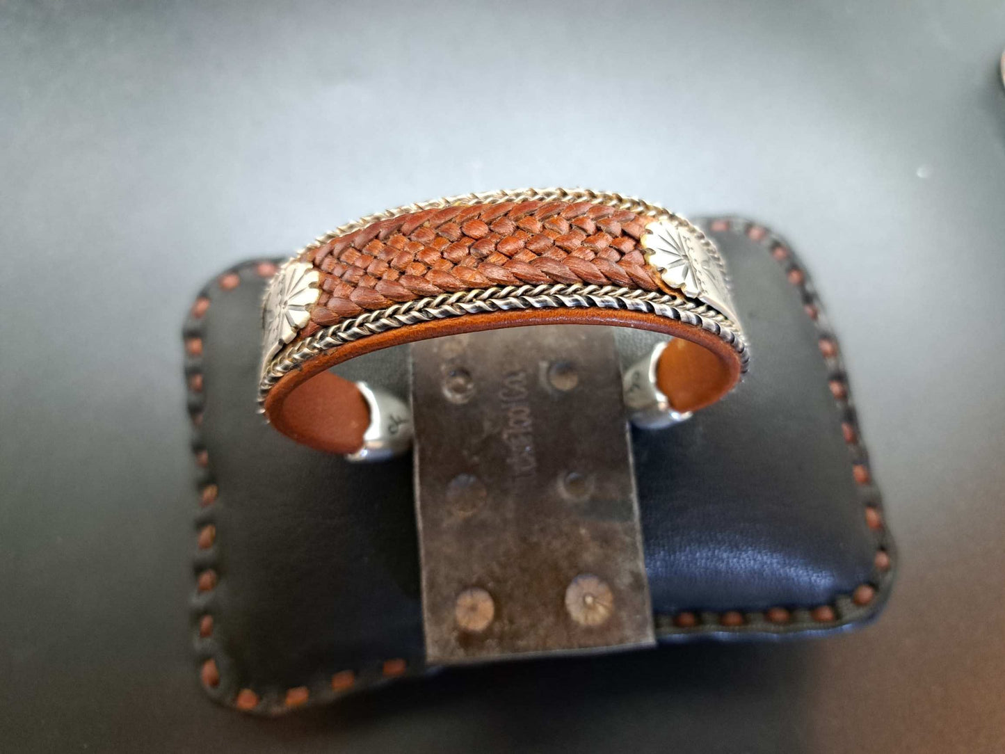Braided Leather & Stamped Silver