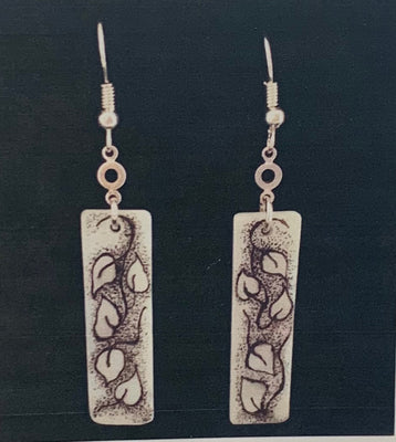 Hand-Drawn Floral Shell Earrings by Terry Favour