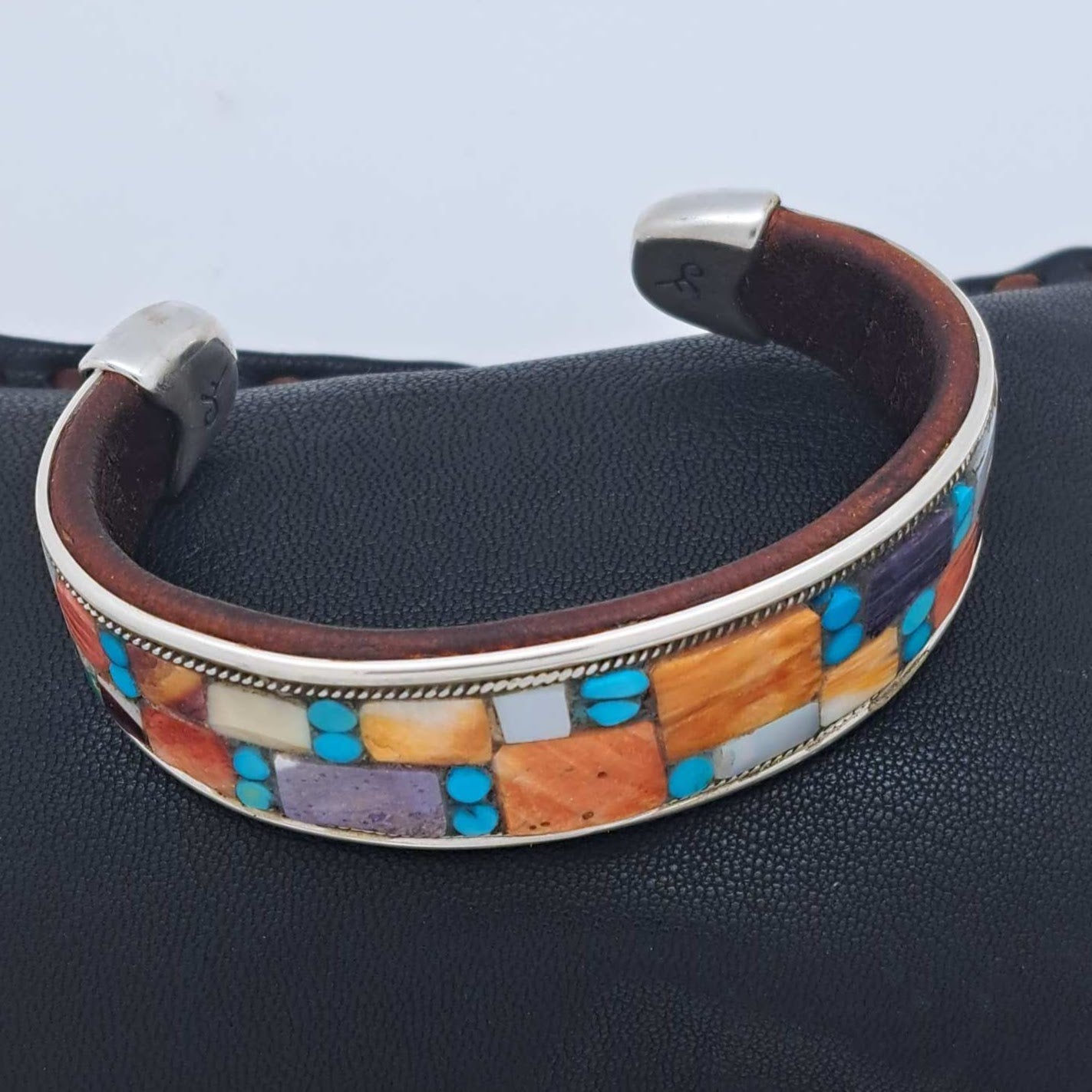 Turquoise & Spiny Oyster Inlay Cuff