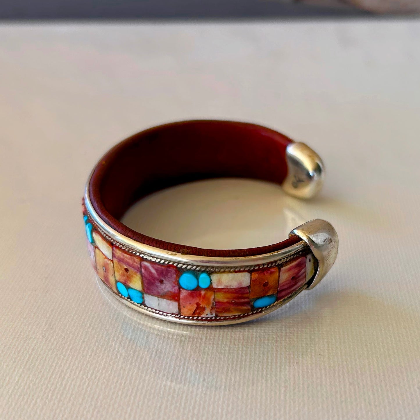 Turquoise & Spiny Oyster Inlay Cuff