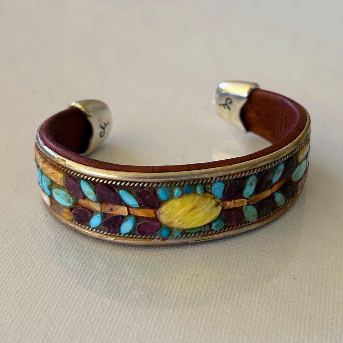 Turquoise & Spiny Oyster Inlay Cuff