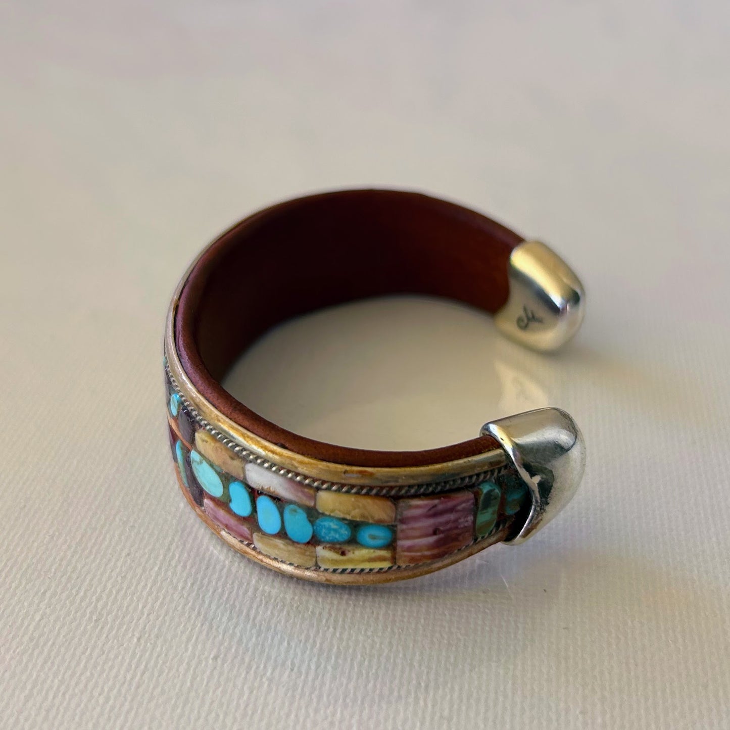 Turquoise & Spiny Oyster Inlay Cuff
