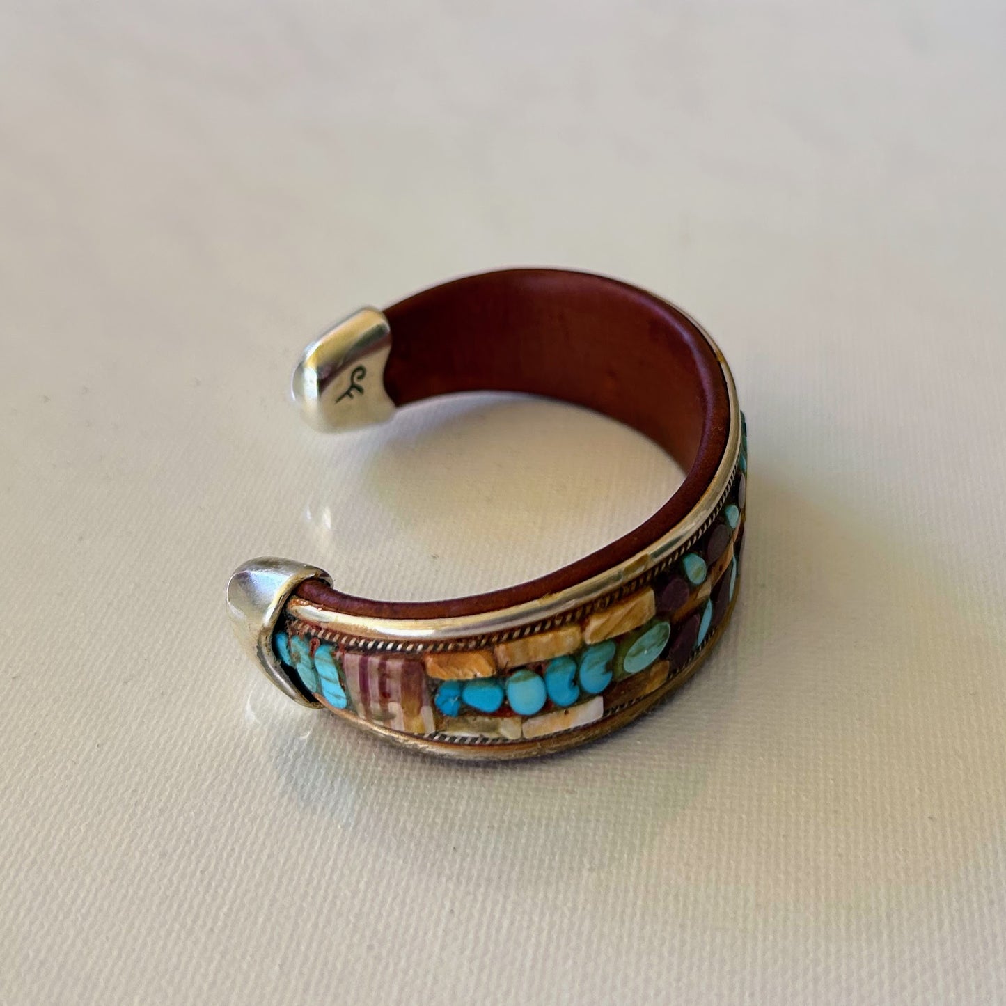 Turquoise & Spiny Oyster Inlay Cuff