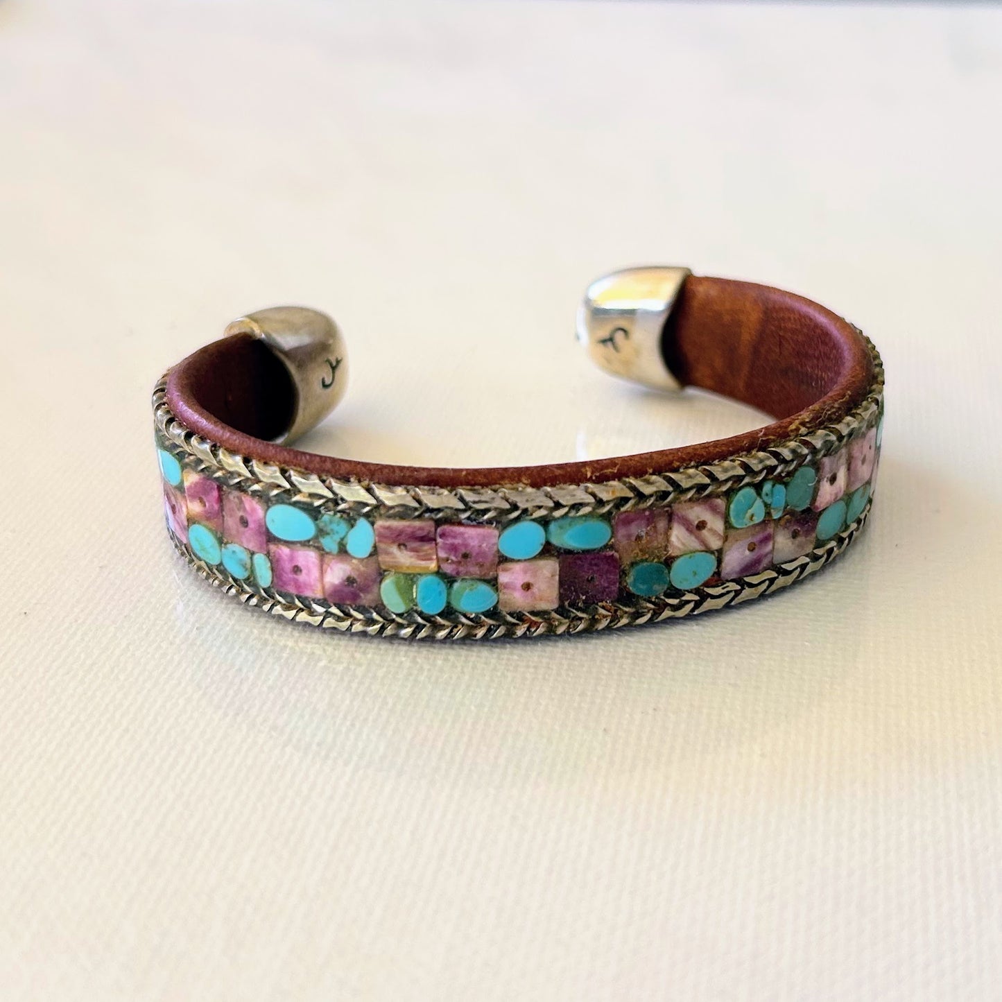 Spiny Oyster & Turquoise Inlay Cuff