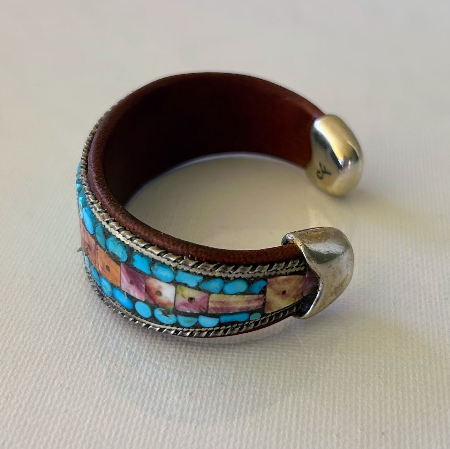 Turquoise & Spiny Oyster Inlay Cuff